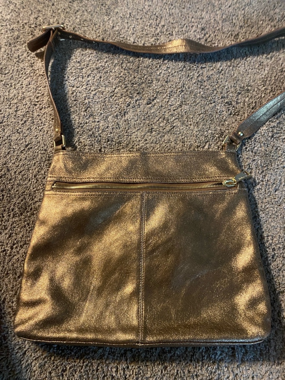 HOBO Metallic Bronze Crossbody Bag